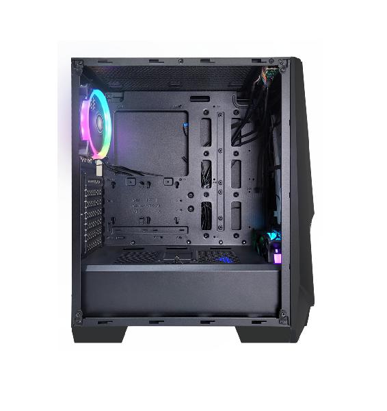 Xilence Xilent Blast Black, ATX tempered glass window case, 2 x 120 mm ARGB PWM fan included