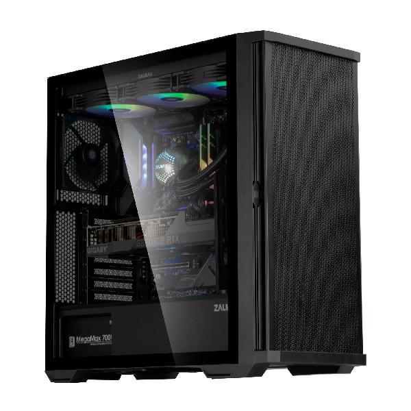 Zalman Z10 - ATX Mid-Tower Case/ Pre-installed fan: 3x 120mm(Front), 1x 120mm(Rear)/ T/G Side Panel, Mesh Front Panel/ Convenient Sliding Dust Filter at Front/ 1x USB Type-C applied/ GPU Support Brace Included/ Dimension : 481 x 220 x 488 (H)mm