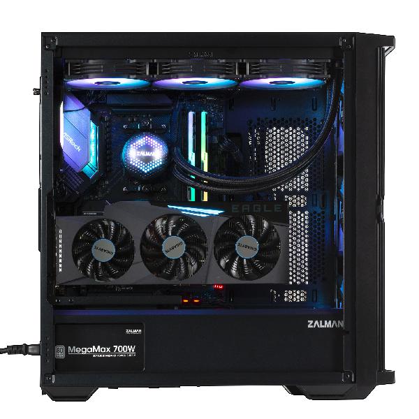 Zalman Z10 PLUS - ATX Mid-Tower Case/ Pre-installed fan: 3x 140mm ARGB(Front), 1x 120mm ARGB(Rear)/ T/G Side Panel, Mesh Front Panel/ Convenient Sliding Dust Filter at Front/ 1x USB Type-C applied/ GPU Support Brace Included/ Dimension : 481 x 220 x