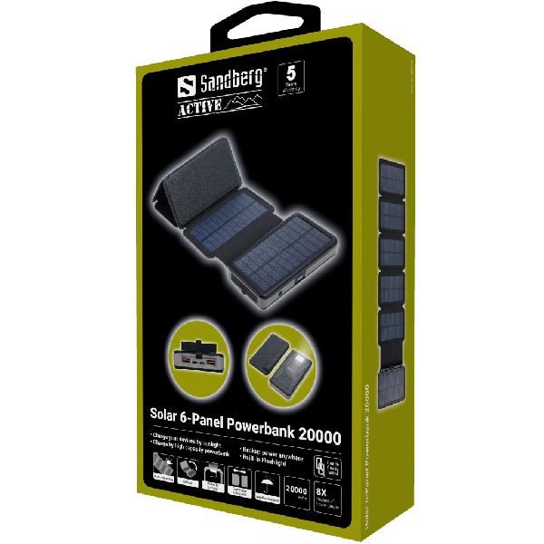 Sandberg Solar 6-Panel Powerbank 20000