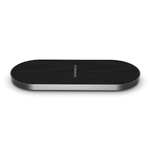 Platinet QI Wireless Charger - DUO 2x10W type C - zwart, 2 telefoons gelijktijdig laden (alleen lader zonder adapter en kabel)