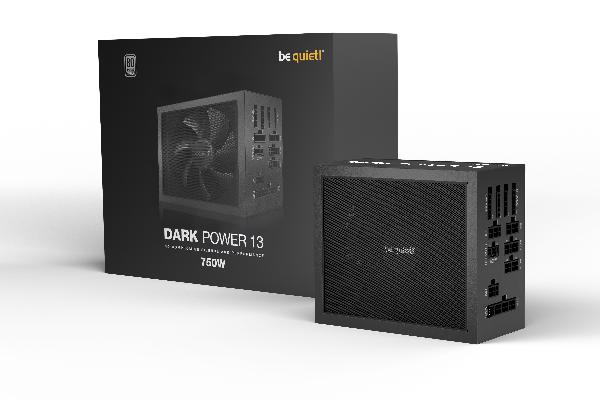 be quiet! Dark Power 13 750W, ATX3.0, 80+Titanium, 1x 12VHPWR (600W), ErP, Energy Star 8 APFC, Sleeved, 4xPCI-Ex(6+2), 12xSATA, 3xPATA, Full Cable Management, Switchable 4 or 1 Rail, Silent Wings 135