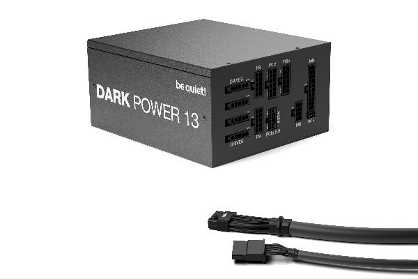 be quiet! Dark Power 13 850W, ATX3.0, 80+Titanium, 1x 12VHPWR (600W), ErP, Energy Star 8 APFC, Sleeved, 4xPCI-Ex(6+2), 12xSATA, 3xPATA, Full Cable Management, Switchable 4 or 1 Rail, Silent Wings 135