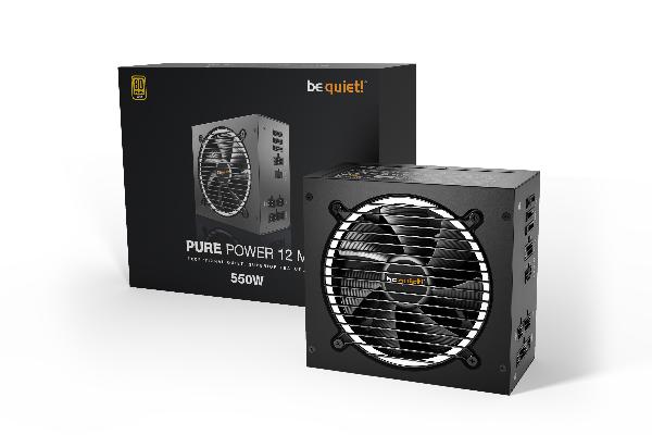 be quiet! Pure Power 12 M 550W, ATX3.0, 80+Gold, 1x 12VHPWR (300W), ErP, Energy Star 8, APFC, 2xPCI-Ex(6+2), 5xSATA, 2xPATA, Full Cable Management, 2 Rail, 120 mm silent fan