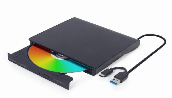 Gembird Externe USB CD/DVD brander/speler met USB-C en USB A 3.1
