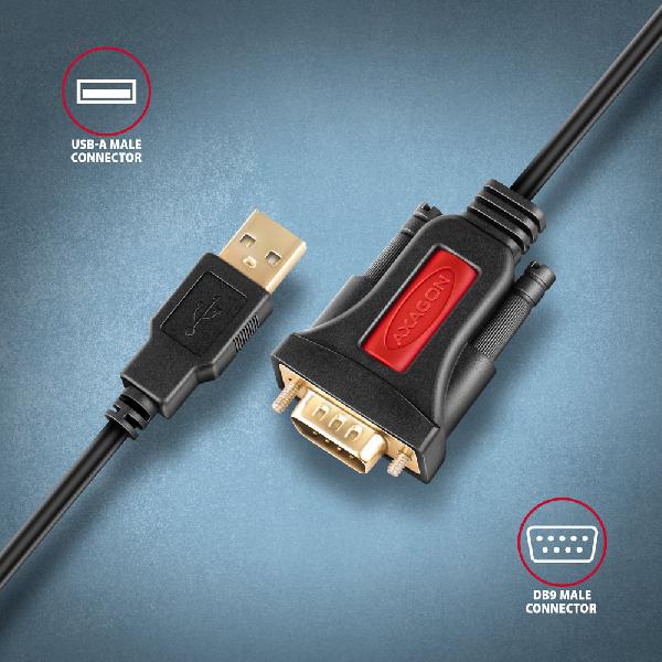 AXAGON ADS-1PSN USB-A 2.0 - serial RS-232 DB9-M Prolific adapter / cable 1.5m