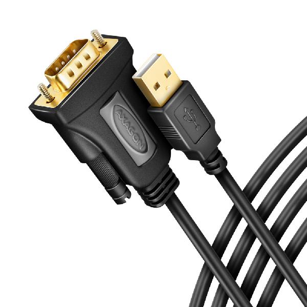 AXAGON ADS-1PQN USB-A 2.0 - serial RS-232 DB9-M FTDI adapter / cable 1.5m