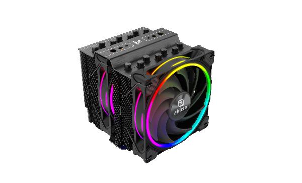 Akasa SOHO H7, Premium Dual Tower 7-Heatpipe CPU Cooler with Addressable RGB, 250 Watt TDP, LGA1200/1700/2011/2066 AM4/AM5