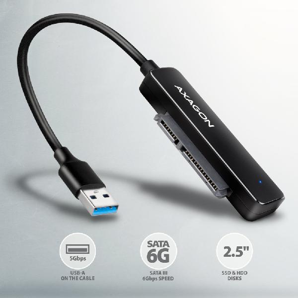 AXAGON ADSA-FP2A USB-A 5Gbps - SATA 6G, 2.5 SSD/HDD SLIM adapter