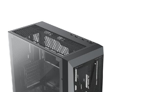 Xilence Xilent X Black, ATX tempered glass window, mesh front case, 3 x 120 mm ARGB front fan and 1 x 120 mm PWM rear fan included