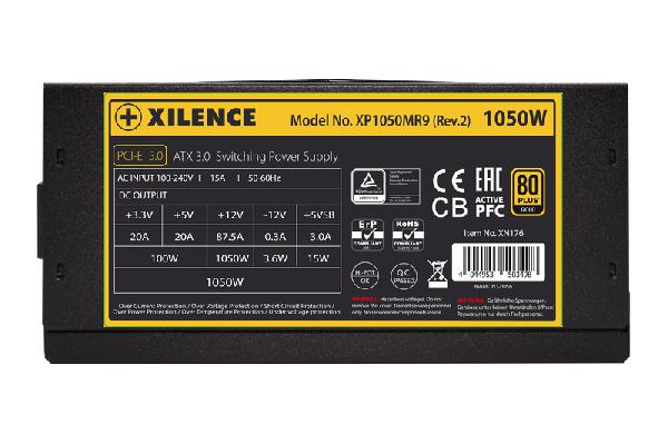 XILENCE Performance X+ 1050 Watt, full-modular, ATX 3.0, 80+ Gold, PCIe5.0, 1x12VHPWR, 12 x SATA, 3 x PCIe, 4 x PATA