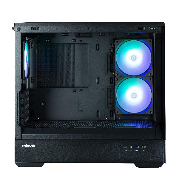Zalman P30 Black micro-ATX Tempered Glass Panoramic View, 3 x 120 mm ARGB Fan included, 2 x 3.5, 1 x 2.5, 453(D) x 235(W) x 429(H)mm