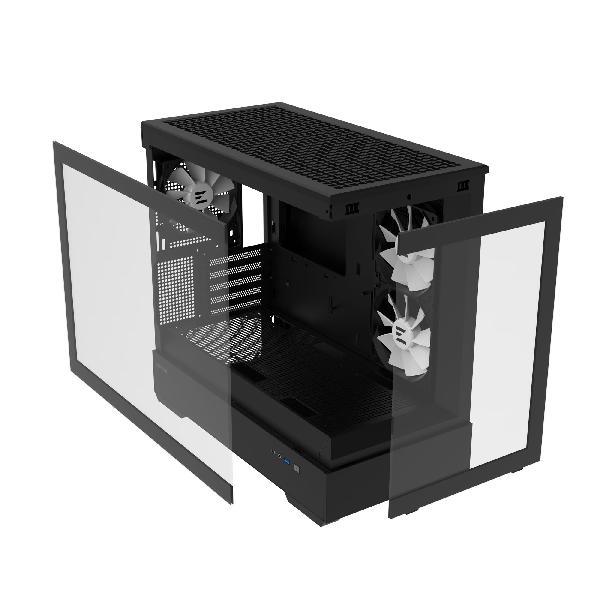 Zalman P30 Black micro-ATX Tempered Glass Panoramic View, 3 x 120 mm ARGB Fan included, 2 x 3.5, 1 x 2.5, 453(D) x 235(W) x 429(H)mm