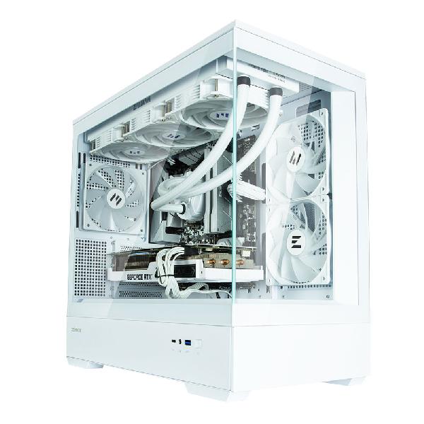 Zalman P30 White micro-ATX Tempered Glass Panoramic View, 3 x 120 mm ARGB Fan included, 2 x 3.5, 1 x 2.5, 453(D) x 235(W) x 429(H)mm