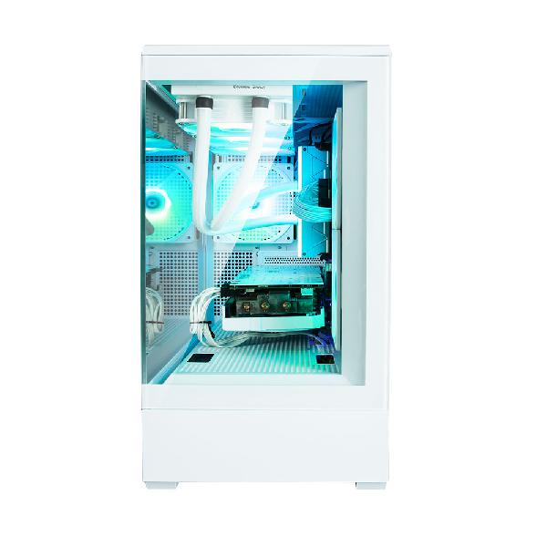 Zalman P30 White micro-ATX Tempered Glass Panoramic View, 3 x 120 mm ARGB Fan included, 2 x 3.5, 1 x 2.5, 453(D) x 235(W) x 429(H)mm