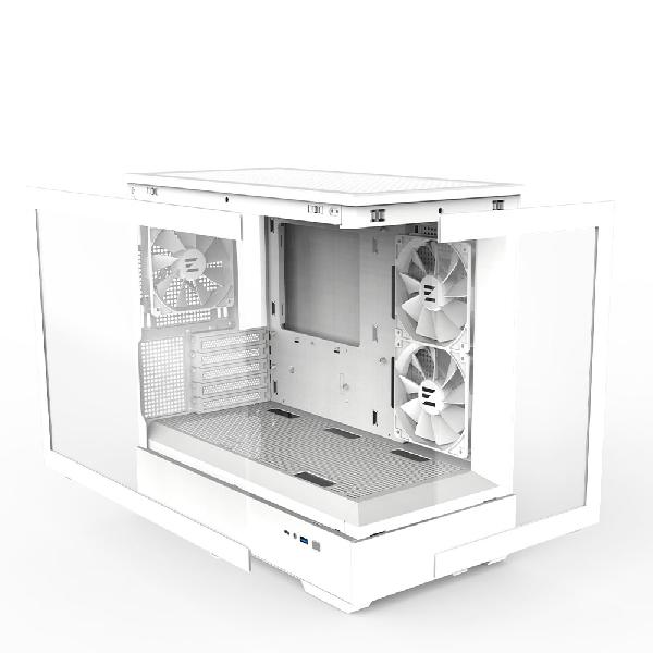 Zalman P30 White micro-ATX Tempered Glass Panoramic View, 3 x 120 mm ARGB Fan included, 2 x 3.5, 1 x 2.5, 453(D) x 235(W) x 429(H)mm