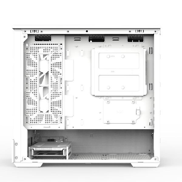 Zalman P30 White micro-ATX Tempered Glass Panoramic View, 3 x 120 mm ARGB Fan included, 2 x 3.5, 1 x 2.5, 453(D) x 235(W) x 429(H)mm