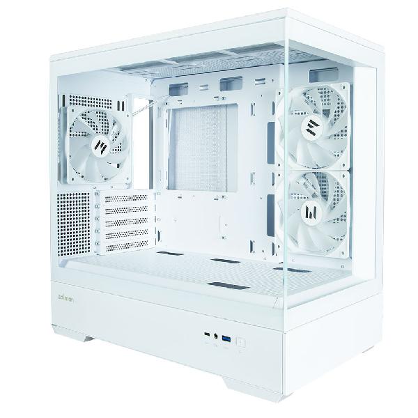 Zalman P30 White micro-ATX Tempered Glass Panoramic View, 3 x 120 mm ARGB Fan included, 2 x 3.5, 1 x 2.5, 453(D) x 235(W) x 429(H)mm