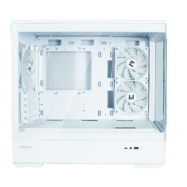 Zalman P30 White micro-ATX Tempered Glass Panoramic View, 3 x 120 mm ARGB Fan included, 2 x 3.5, 1 x 2.5, 453(D) x 235(W) x 429(H)mm