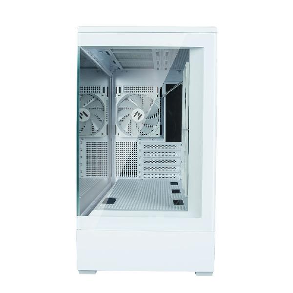 Zalman P30 White micro-ATX Tempered Glass Panoramic View, 3 x 120 mm ARGB Fan included, 2 x 3.5, 1 x 2.5, 453(D) x 235(W) x 429(H)mm