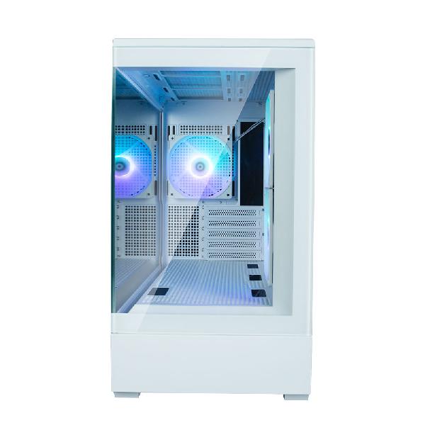 Zalman P30 White micro-ATX Tempered Glass Panoramic View, 3 x 120 mm ARGB Fan included, 2 x 3.5, 1 x 2.5, 453(D) x 235(W) x 429(H)mm