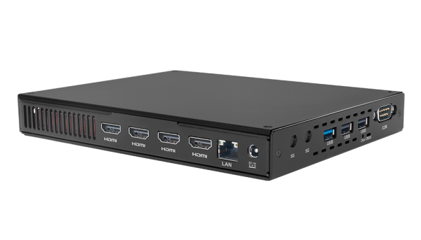 Giada MiniPC barebone D613, Intel Core i3-1315U (2P/4E), 190x149x26mm, UHD Graphics, 2x SO-DIMM DDR4, 1x M.2 Storage, 1 x M.2 WiFi 1x M.2 4G, SIM slot, 1xUSB3.2 Gen2, 2xUSB2.0, 1xUSB-C 3.2 Gen2, 1x RS232, 4 x HDMI 2.0, i219 GBit Lan