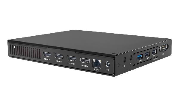 Giada MiniPC barebone D613, Intel Core i3-1315U (2P/4E), 190x149x26mm, UHD Graphics, 2x SO-DIMM DDR4, 1x M.2 Storage, 1 x M.2 WiFi 1x M.2 4G, SIM slot, 1xUSB3.2 Gen2, 2xUSB2.0, 1xUSB-C 3.2 Gen2, 1x RS232, 4 x HDMI 2.0, i219 GBit Lan