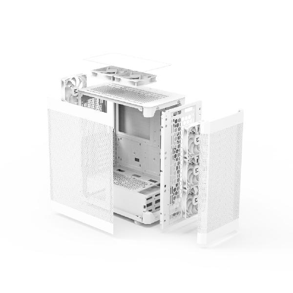 Zalman I4 White, ATX Mid Tower PC Case, Optimized air cooling with Six 120mm fans and Mesh front & Mesh side panel, Pre-installed fan: 6 x 120mm fan, (3 in front, 2 in top & 1 in rear), front & side dust filters, support 120/240/280/360mm AIO Water Coole