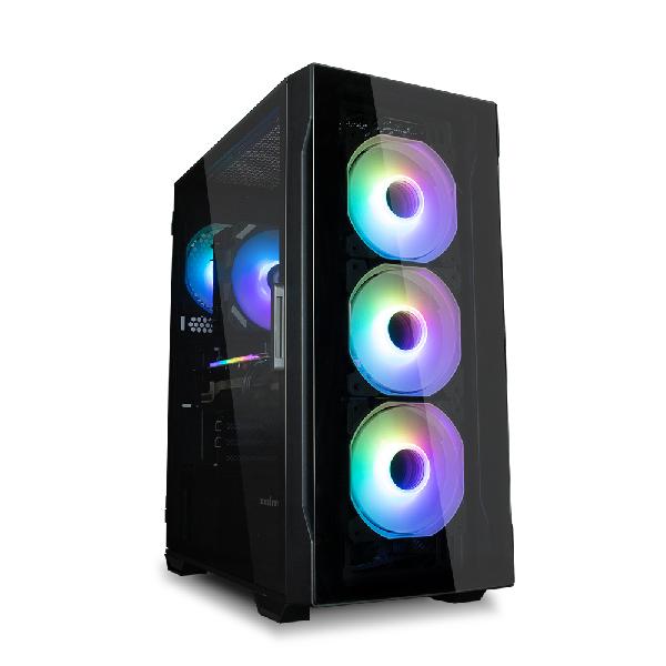 Zalman I3 Neo TG Black ATX Mid Tower PC Case, Tempered Glass front, Pre-installed fan: 3 x 120mm Infinity ARGB, 1 x 120mm Infinity ARGB rear, 2 x 3.5, 3 x 2.5, Tempered Glass window left, 415(D) x 219(W) x 484(H)mm