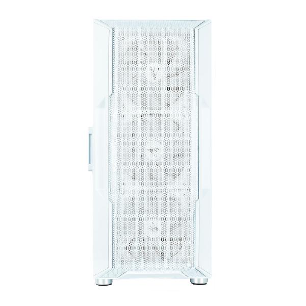 Zalman I3 Neo White ATX Mid Tower PC Case, Mesh front for efficient cooling, Pre-installed fan: 3 x 120mm RGB LED front, 1 x 120mm RGB LED rear, 2 x 3.5, 3 x 2.5, Tempered Glass window left, 422(D) x 219(W) x 484(H)mm