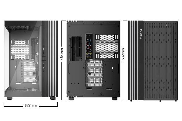 be quiet! Light Base 900 DX Black Panoramic tempered glass E-ATX Case, 2x 420 mm Radiator Support, 532 x 326 x 465, front ARGB strip, MB with backconnector support, 2 x ARGB+fan hub