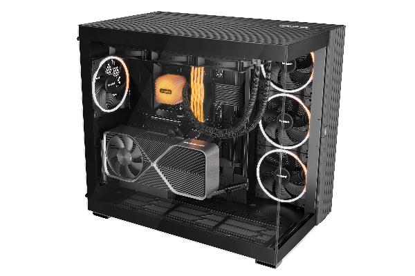 be quiet! Light Base 900 DX Black Panoramic tempered glass E-ATX Case, 2x 420 mm Radiator Support, 532 x 326 x 465, front ARGB strip, MB with backconnector support, 2 x ARGB+fan hub