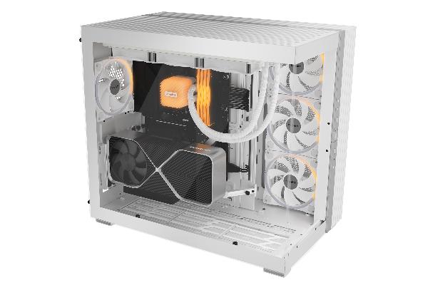 be quiet! Light Base 900 DX White Panoramic tempered glass E-ATX Case, 2x 420 mm Radiator Support, 532 x 326 x 465, front ARGB strip, MB with backconnector support, 2 x ARGB+fan hub