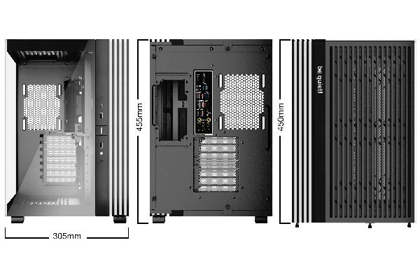 be quiet! Light Base 600 DX Black Panoramic tempered glass ATX Case, 2x 360mm Radiator Support, 450 x 305 x 435, front ARGB strip, MB with backconnector support, 2 x ARGB+fan hub