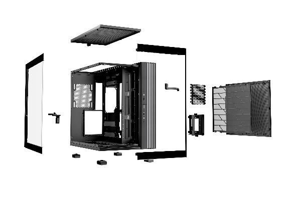 be quiet! Light Base 600 DX Black Panoramic tempered glass ATX Case, 2x 360mm Radiator Support, 450 x 305 x 435, front ARGB strip, MB with backconnector support, 2 x ARGB+fan hub