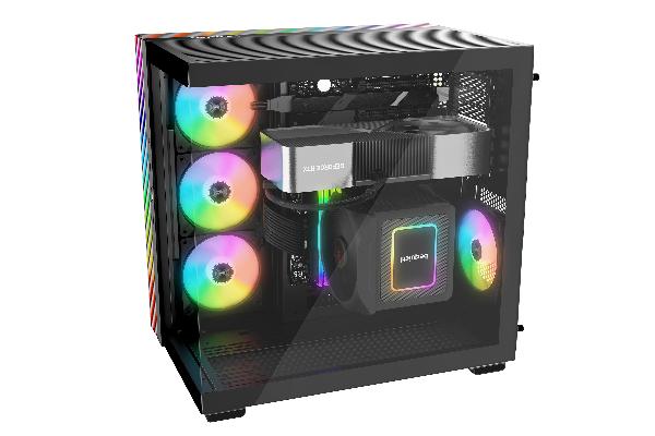 be quiet! Light Base 600 DX Black Panoramic tempered glass ATX Case, 2x 360mm Radiator Support, 450 x 305 x 435, front ARGB strip, MB with backconnector support, 2 x ARGB+fan hub