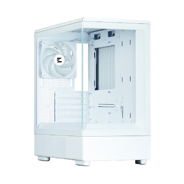 Zalman P10 White micro-ATX Tempered Glass Panoramic View, 1 x 120 mm ARGB Fan included, 2 x 3.5, 1 x 2.5, 418(D) x 216(W) x 422(H)mm