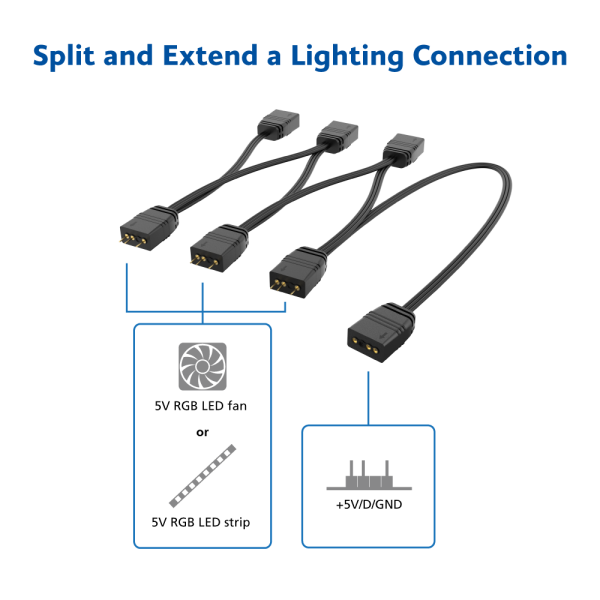Akasa 1-To-6 aRGB LED splitter cable