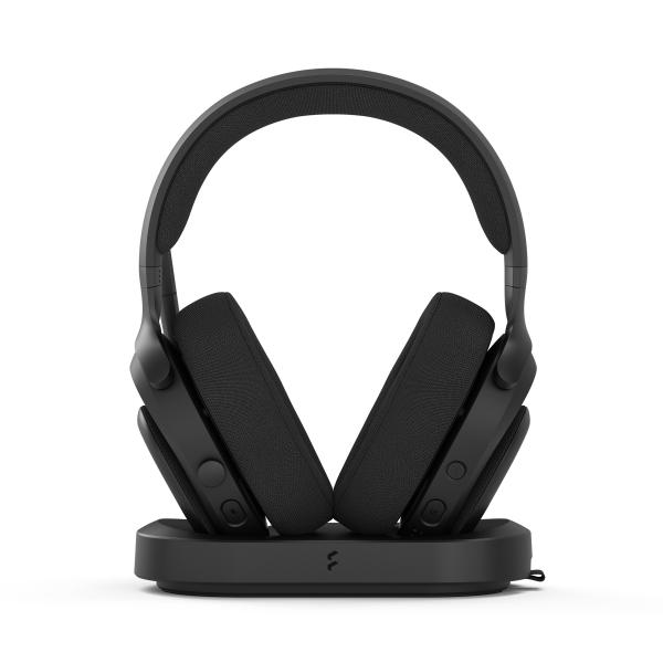 Fractal Design Scape Dark gaming headset, charging stand, 2.4 GHz Wireless 24 bit 96 KHz. BT 5.3, USB