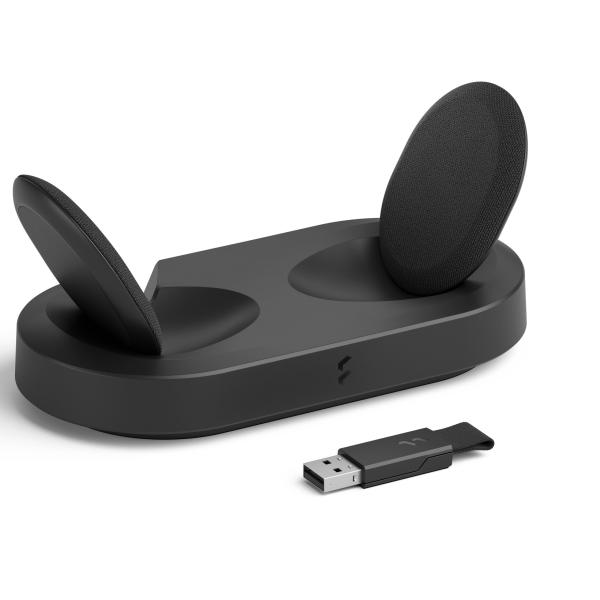 Fractal Design Scape Dark gaming headset, charging stand, 2.4 GHz Wireless 24 bit 96 KHz. BT 5.3, USB