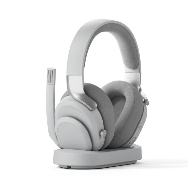 Fractal Design Scape Light gaming headset, charging stand, 2.4 GHz Wireless 24 bit 96 KHz. BT 5.3, USB