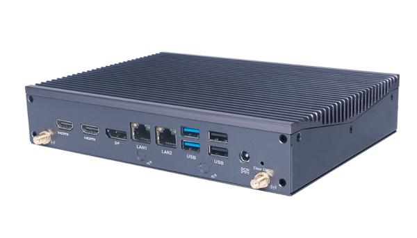 Giada MiniPC barebone DF613 i5-1335U, Fanless, 2xSO-DIMM DDR4, M2 for SSD, M2 for WiFi, 2xGBit LAN i219 RTL8111H, M.2 for 4G, SIM-Card slot, 4x USB3.2 Gen2, 1 x USB-C 3.2 Gen2, 2 x USB2.0, 1xDP 8K, 2x HDMI 4K, audio, 2 x COM