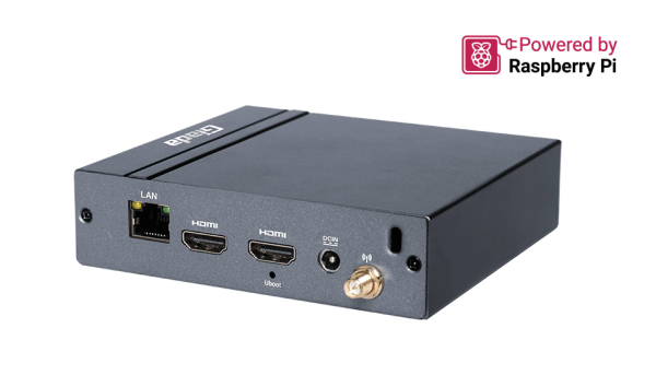 Giada Android MiniPC DN24-CM4, Raspberry Pi CM4 Lite module, 2GB, 32 GB eMMC, WiFi, BT, GB LAN, 2x HDMI 2.0, 1x USB2, 3x USB 3.2, 1x com, metal casing,116,6x106x30mm