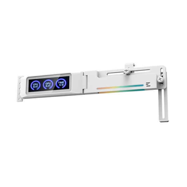 Zalman ZM-VS3 DS White, GPU Holder with ARGB and LCD Display