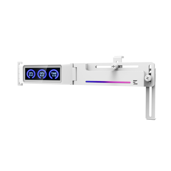 Zalman ZM-VS3 DS White, GPU Holder with ARGB and LCD Display
