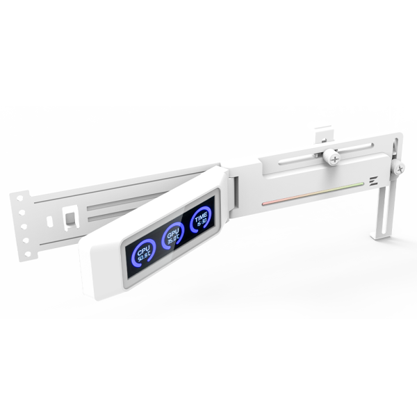 Zalman ZM-VS3 DS White, GPU Holder with ARGB and LCD Display