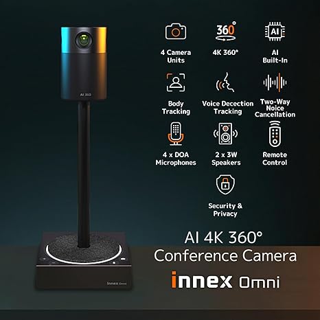 INNEX, Omni, Conference Cam with Mic Omni 360 degrees, with integrated speakers