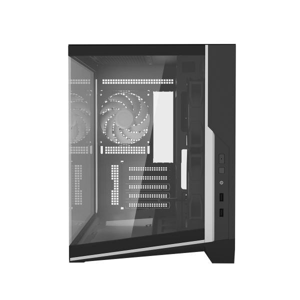 Zalman D30 Black, mATX Mid-Tower PC Case, Dual-Chamber Case with a panoramic view, Seamless Tempered glass at front & left side, Optimal side fan direction for efficient cooling, 1x 120mm ARGB fan at rear, 2x 120mm