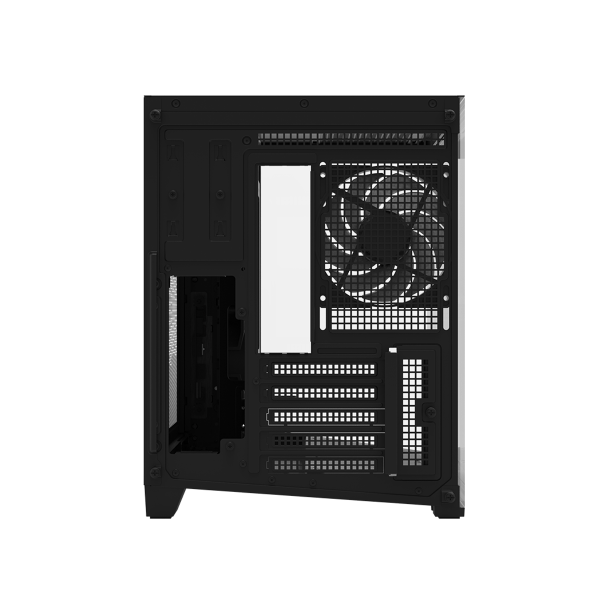 Zalman D30 Black, mATX Mid-Tower PC Case, Dual-Chamber Case with a panoramic view, Seamless Tempered glass at front & left side, Optimal side fan direction for efficient cooling, 1x 120mm ARGB fan at rear, 2x 120mm