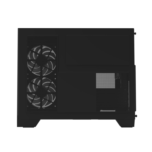 Zalman D30 Black, mATX Mid-Tower PC Case, Dual-Chamber Case with a panoramic view, Seamless Tempered glass at front & left side, Optimal side fan direction for efficient cooling, 1x 120mm ARGB fan at rear, 2x 120mm